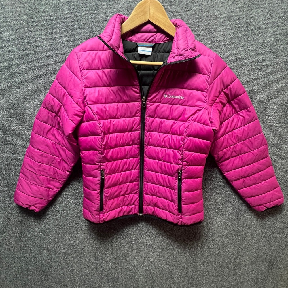 Columbia Womens Pink Lightweight Puffer Jacket Full Zip XS Winter Coat